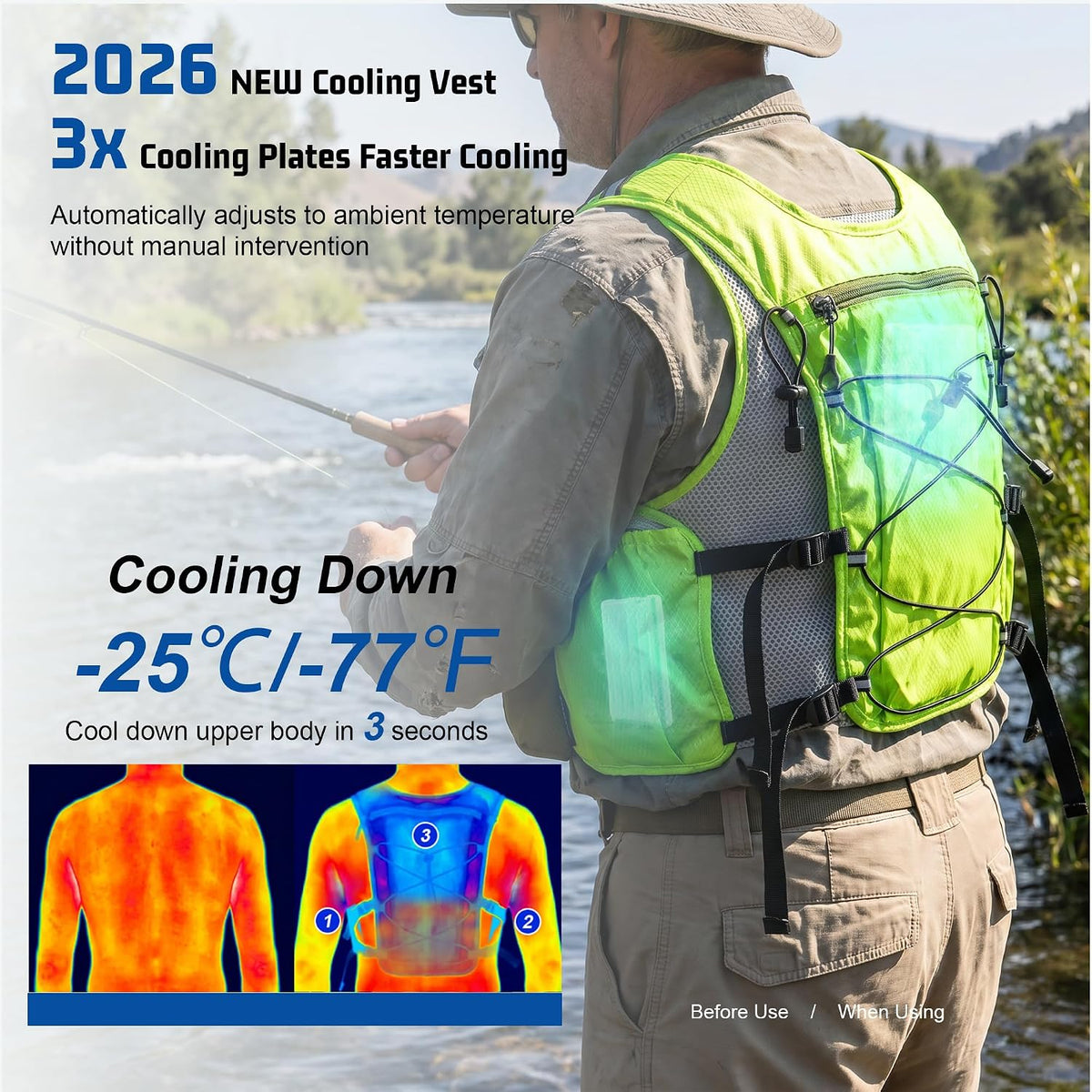 Cooling Vest,Aerospace-Grade Material Ice Vest for Men Women