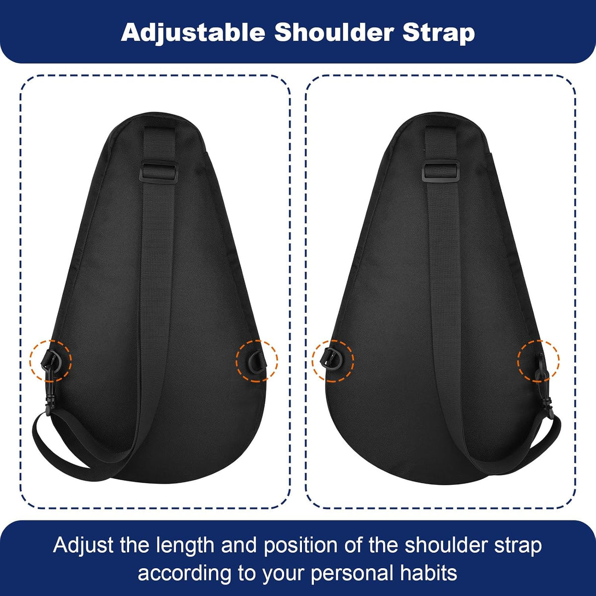 Padel Racket Bag Pickleball Paddle Sling Backpack Padel Racquet Storage Bag, Padel (Paddel Tennis) Equipment Carrying Bag with Mesh Pocket for 2 Paddles Ball Water Bottle & Accessory