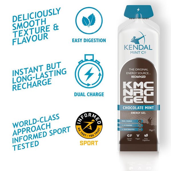 KMC NRG GEL Chocolate Mint Flavour Bundle L (48x70g Gels)